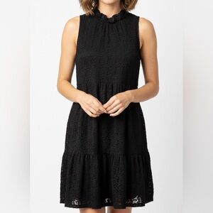 Lilly Pulitzer Black Lace Tiered Sleeveless Dress size L